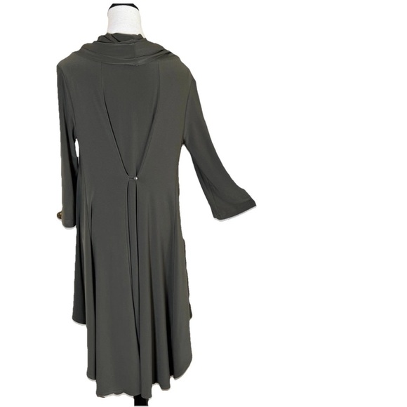 Joseph Ribkoff Cowl Neck High Low Tunic Blouse Dark Green Size 10 V Shape Back - Picture 15 of 15